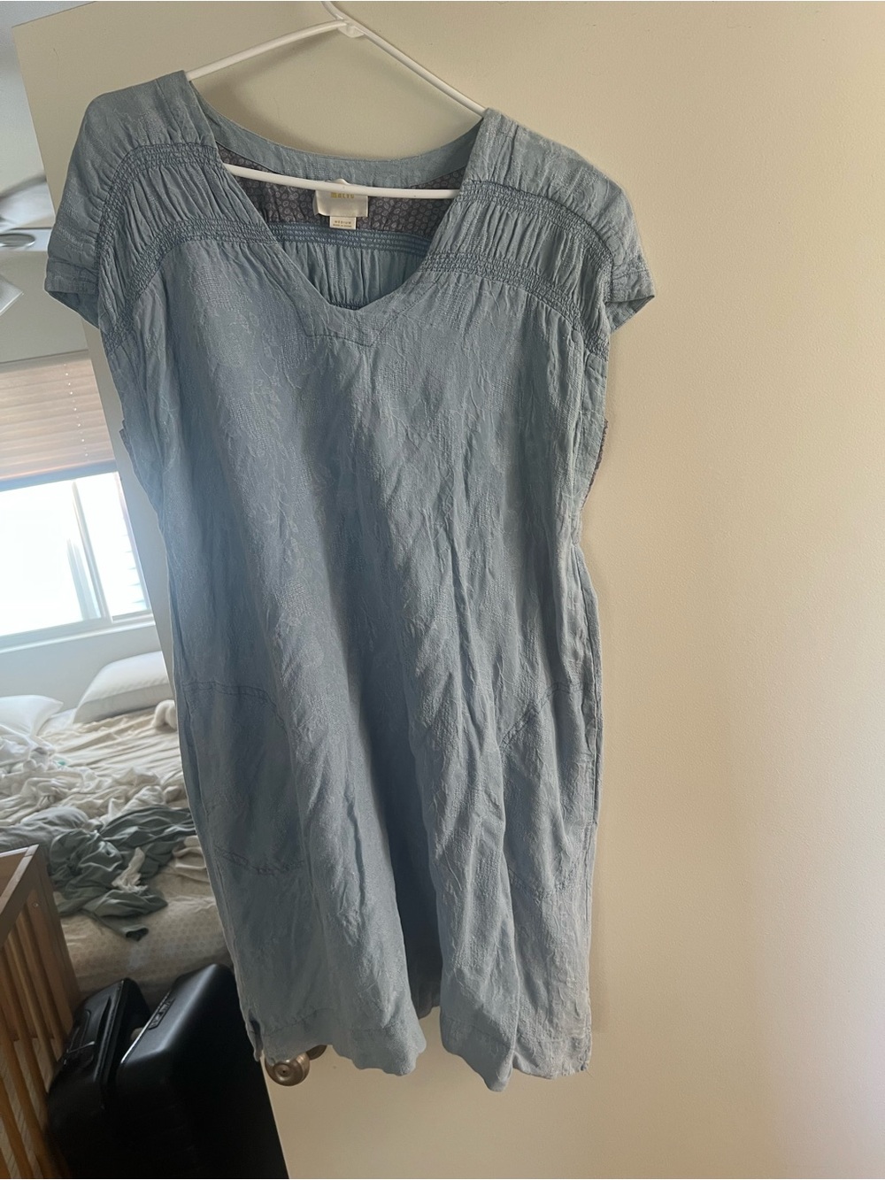 Maeve Light Blue Short Sleeve Cotton Tunic Dress